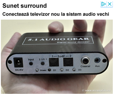 Convertor audio 5.1 surround, digital la analog, optic la RCA